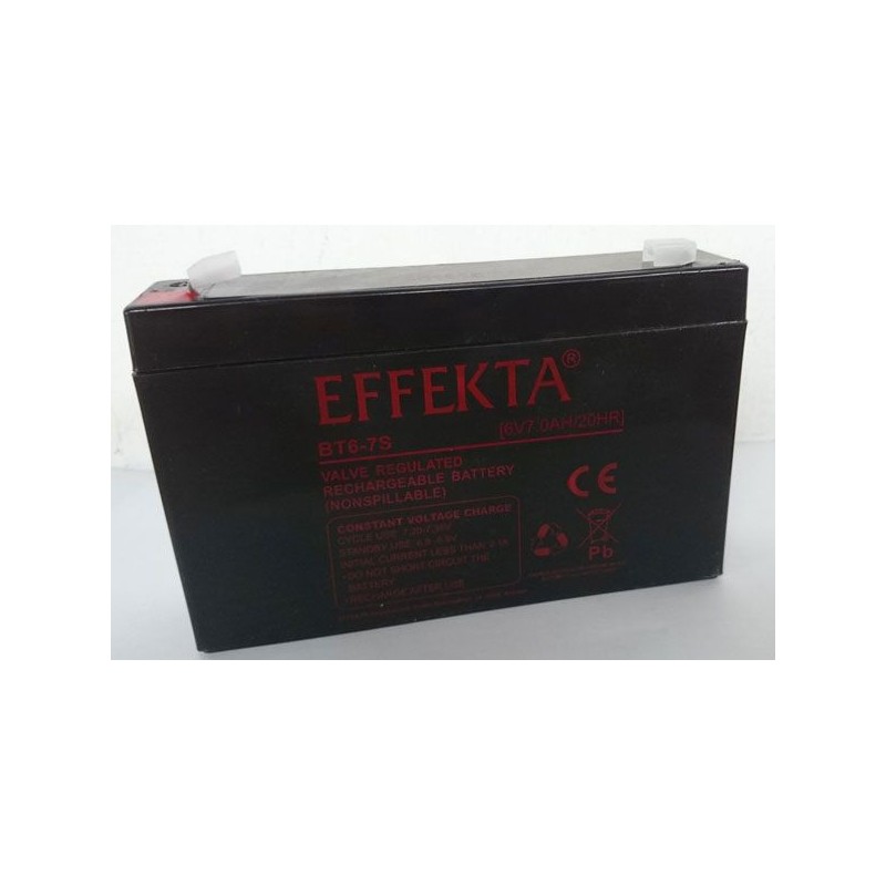 Effekta zbh. Akku, 6V-7AH, Anschlussfahne von 4,7mm, - 127652 - 1