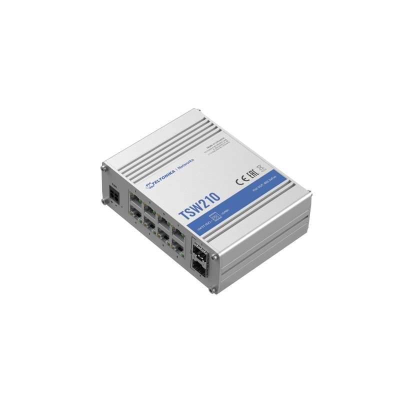 Teltonika · Switch · TSW210 · 8 Port Gigabit Industrial unmanaged Switch, 2 SFP - 211419 - 1