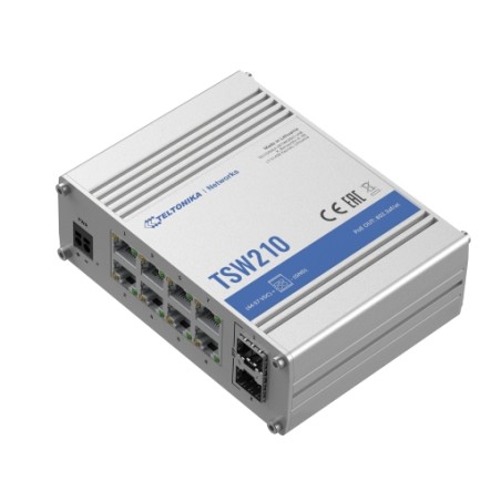 Teltonika · Switch · TSW210 · 8 Port Gigabit Industrial unmanaged Switch, 2 SFP - 211419 - 1