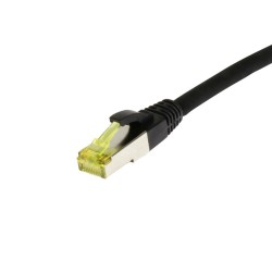 Patchkabel RJ45, CAT6A 500Mhz, 0.25m, schwarz, S-STP(S/FTP), TPE/LSZH(Ultraflex), AWG26, mit CAT7 Rohkabel, Synergy 21 - 205821 