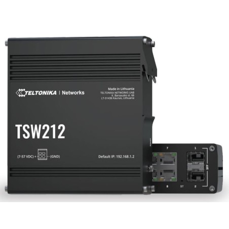 Teltonika · Switch · TSW212 · 8 Port Gigabit Industrial managed Switch, 2 SFP - 222118 - 1