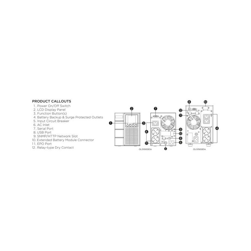 CyberPower USV, OLS Tower-Serie, 1500VA/1350W, On-Line, LCD, USB/RS232, - 195461 - 3