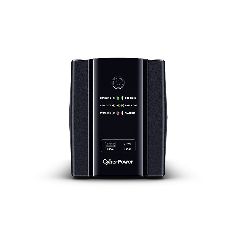 CyberPower UPS, UT series, 1500VA/900W, line-interactive, USB, output: 4x protective contact sockets, USB A+C charger - 215200 -