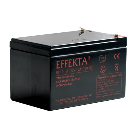 Effekta zbh. Akku, 12V-12AH, BT12-12L, VdS, FASTON Steckanschluss 6,35 mm, - 208093 - 1