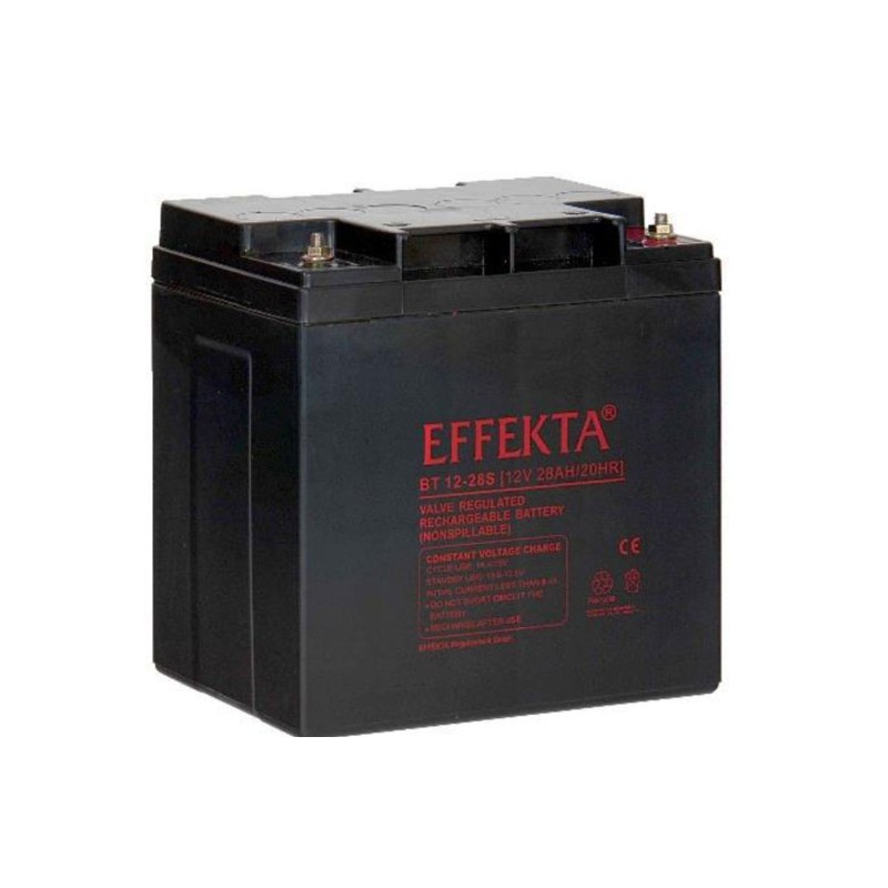 Effekta e.g. battery, 12V-28AH, BT 12-28S, F11 / M6 screw connection, contact surface Ø 14 mm, - 208101 - 1