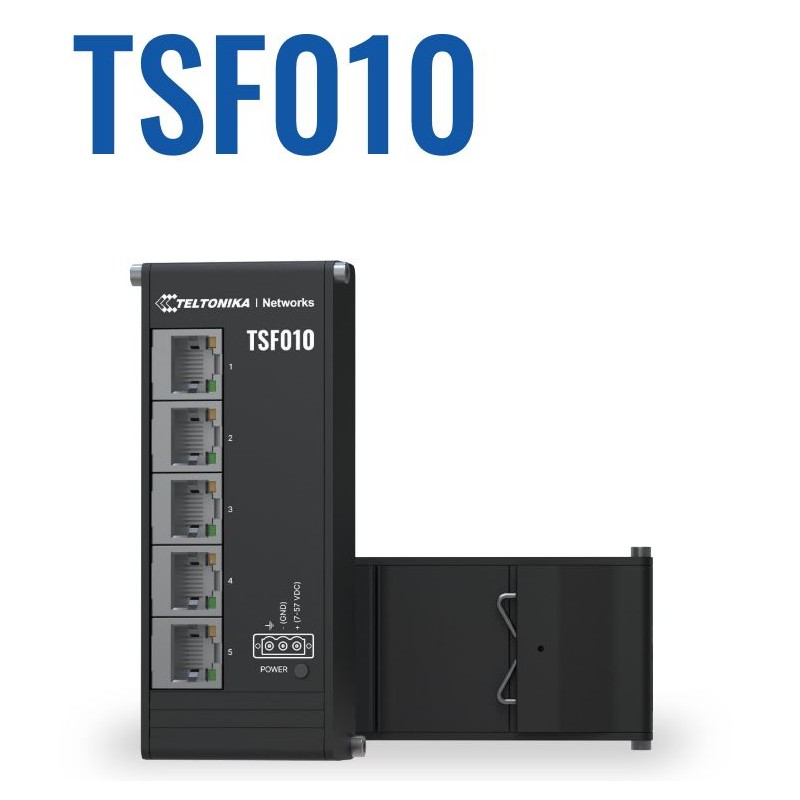 Teltonika · Switch · TSF010 5 Port 10/100 Flat Industrial unmanaged Switch - 231150 - 1