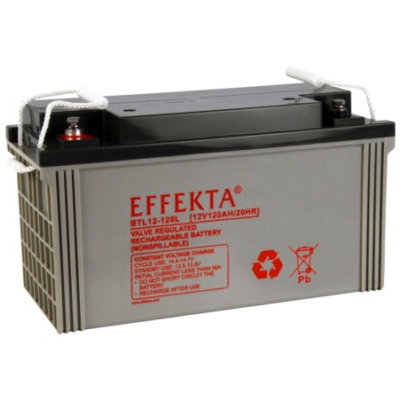 Effekta zbh. Akku 12V/120Ah, 10-Jahre Lebenserwartung, M8 Schraubanschluss, Kontaktfläche Ø 20mm - 217236 - 1