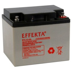 Effekta e.g. battery 12V/ 45Ah, 10-year batteries, M6 screw connection, contact surface Ø 16 mm - 217240 - 1