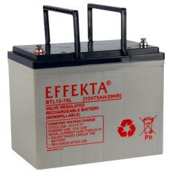 Effekta e.g. battery 12V/ 75Ah, 10-year batteries, M6 screw connection, contact surface Ø 16 mm - 217243 - 1