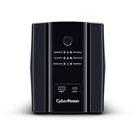 CyberPower UPS, UT series, 2200VA/1320W, line-interactive, USB, output: 4x protective contact sockets, USB A+C charger - 215201 