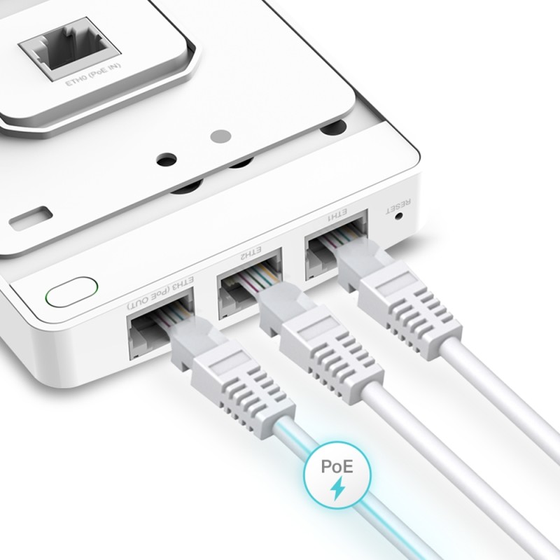 TP-Link Wireless AP WIFI5 &bull AC1200 &bull 2x2 &bull Indoor &bull 1 GbE &bull EAP235-Wall &bull Omada - 209757 - 2