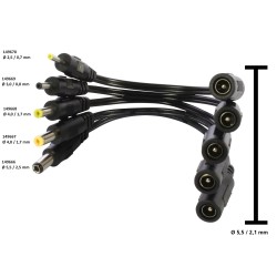 ALLNET Ersatznetzteil zbh. Hohlbuchse - Hohlstecker Adapter 5,5/2,1mm - 2,5/0,7mm - 149670 - 1