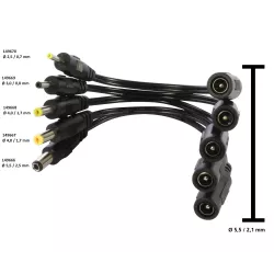 ALLNET Ersatznetzteil zbh. Hohlbuchse - Hohlstecker Adapter 5,5/2,1mm - 2,5/0,7mm - 149670 - 1