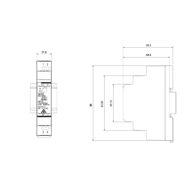 Mean Well Netzteil - 12V 15W Hutschiene - 166187 - 2