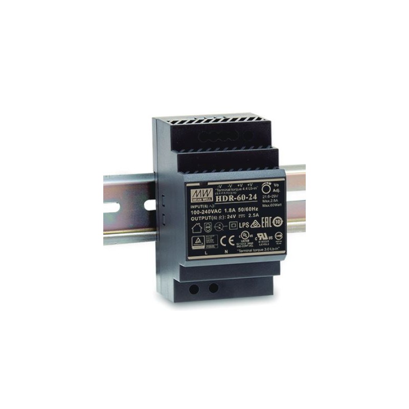 Mean Well power supply - 12V 60W DIN rail - 166188 - 1