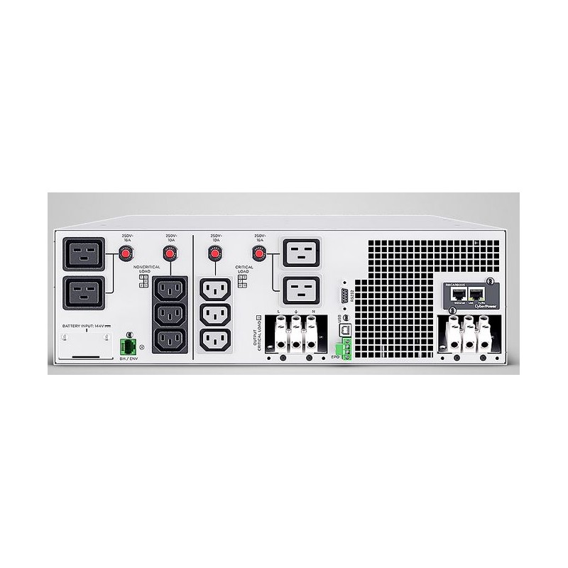 CyberPower UPS, OL Tower/19" series, 5000VA/5000W, 3U, on-line, LCD, USB/RS232, ext. Runtime, incl. RMCARD205, 1-phase - 232612 