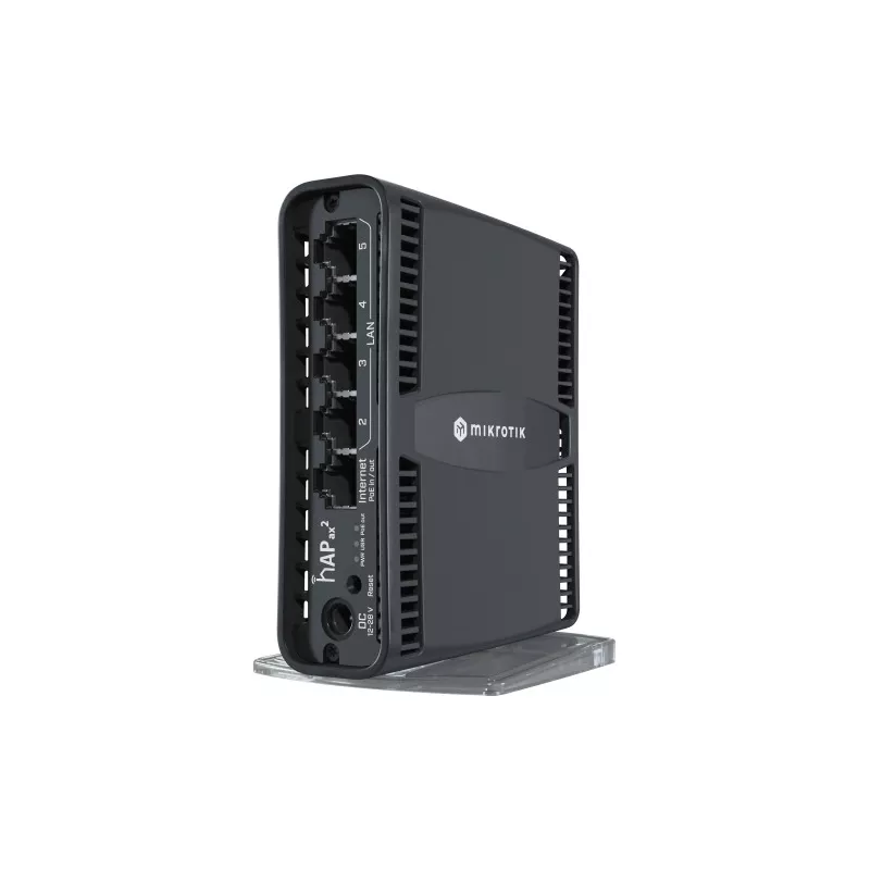 MikroTik home AX Access Point C52iG-5HaxD2HaxD-TC, hAP ax², 2.4/5 GHz AX, 5x Gigabit, Tower Case - 211712 - 1