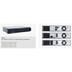 Effekta Online-USV, 2000VA, Serie RT Lithium, Online Dauerwandler, RS232 + USB, schwarz, - 239508 - 1