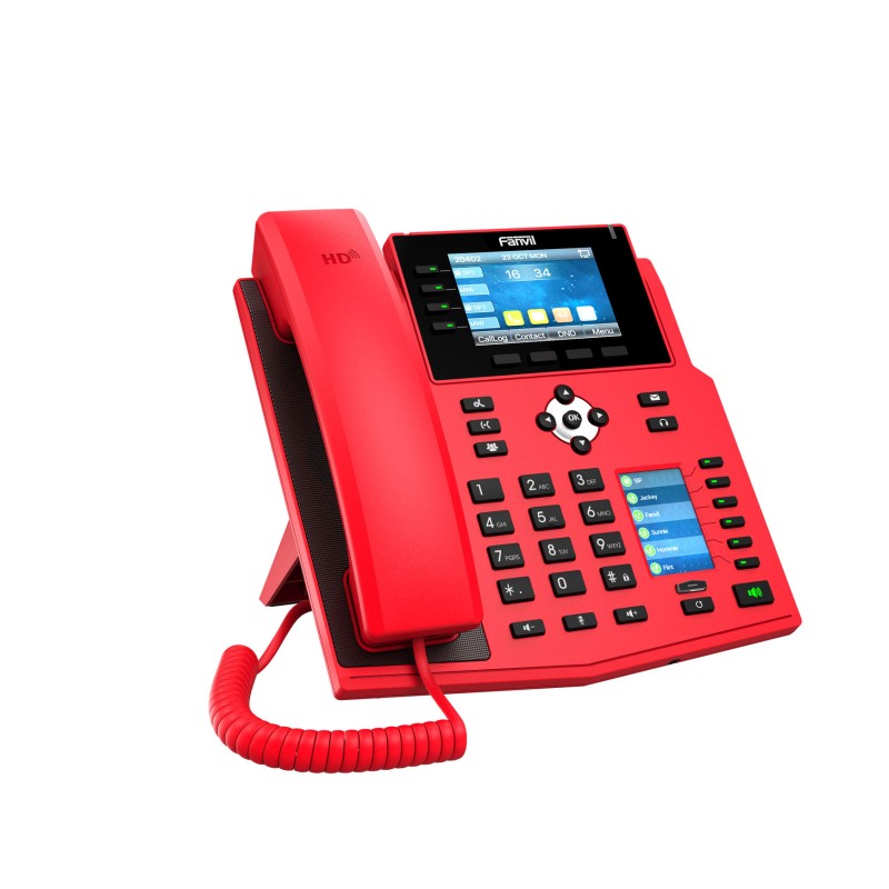 Fanvil X5U-R, Red Phones for Hospitality, Fire Station etc. solution High-end business phone with Gigabit / SIP / POE / Gigabit