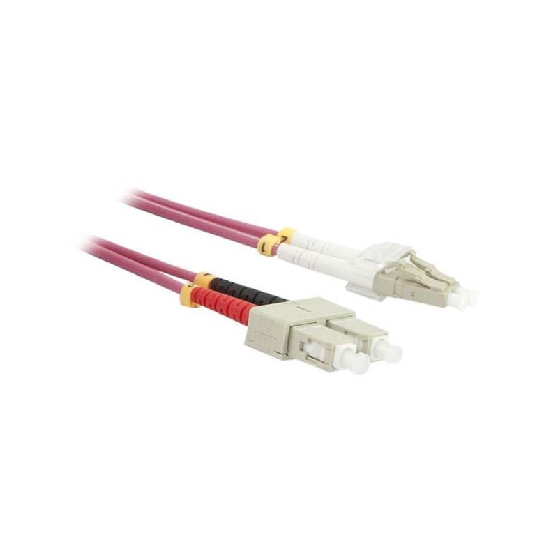 LWL-2-Faser-Patchk. 0.5mtr.LC-SC, 50/125um, OM4, AD3mm, Synergy 21 - 148174 - 1