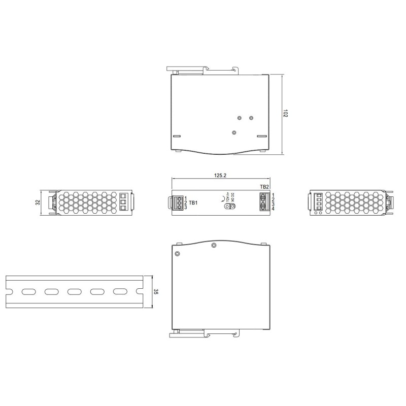 Synergy 21 power supply - 12V 75W Mean Well DIN rail - 233325 - 2