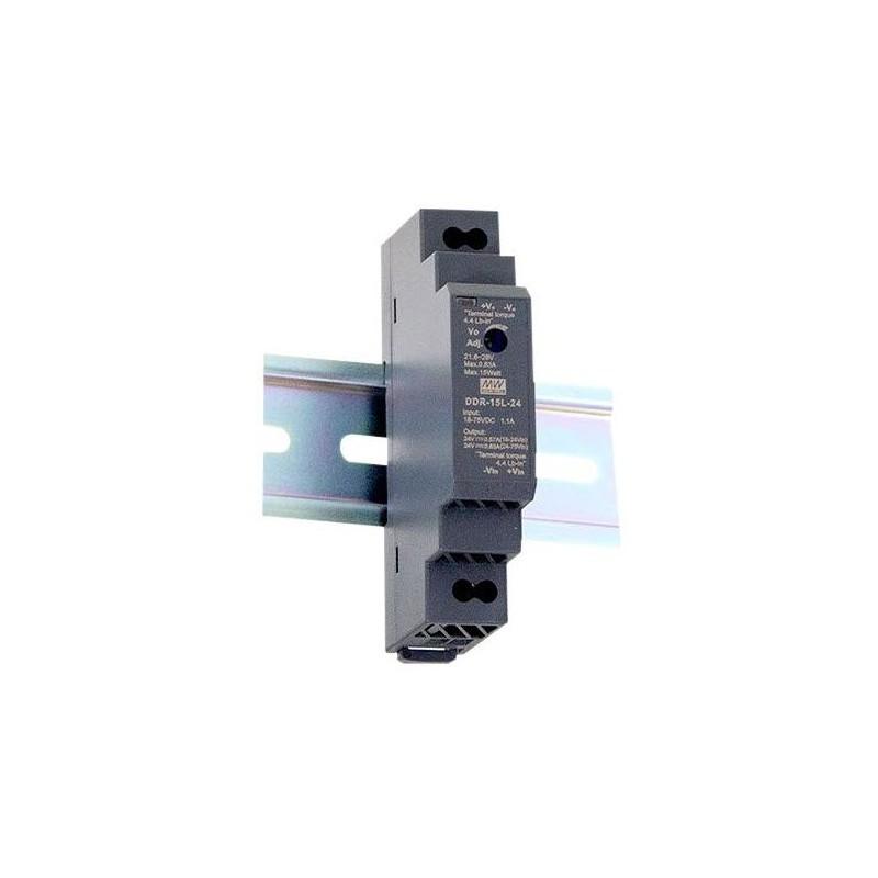 ALLNET replacement power supply/voltage converter 24V/0.63A IN: 18~75VDC - OUT: 24V DC/DC converter Mean Well DIN rail - 240884 