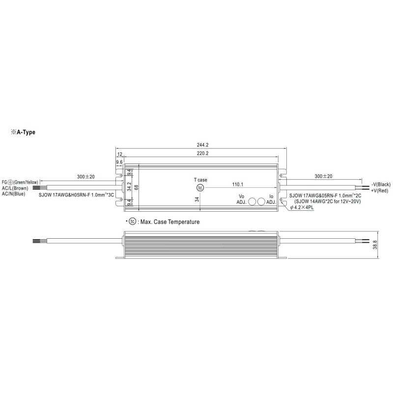 Mean Well Netzteil - 54V 240W Io+Vo adj IP65 - 244376 - 2