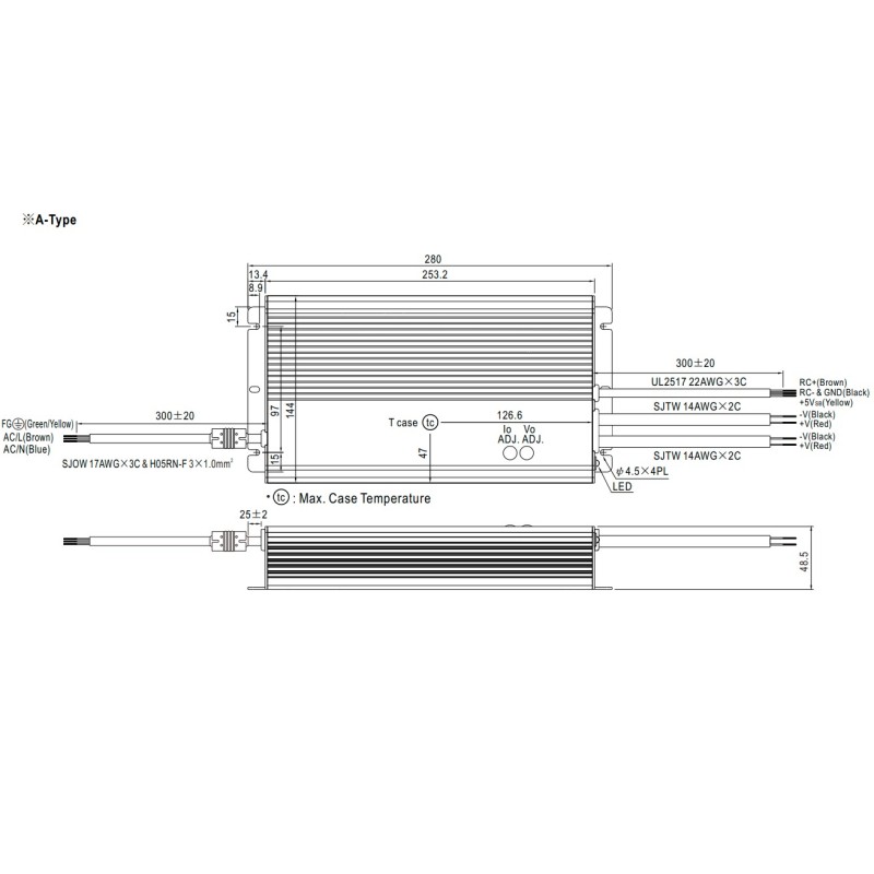 Mean Well power supply - 54V 600W Io+Vo adj IP65 - 244378 - 2