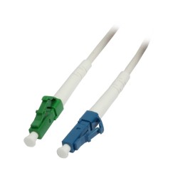 LWL-1-Faser-Patchk. 0.5mtr.LC-LC(APC), 9/125u, Schrägschliff, G657.A2, Synergy21, - 167942 - 1