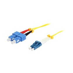 LWL-2-Faser-Patchk. 0,5mtr.LC-SC, 9/125um, OS2, AD2mm, Synergy 21, - 184322 - 1