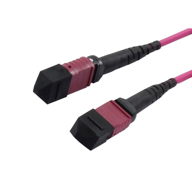 LWL-MTP®-Female Patchkabel OM4 LowLoss(ELite), 12 Faser, Typ B crossed, erika-violett, 1m, Synergy 21, - 201798 - 2