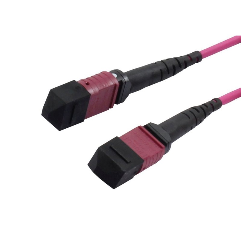 LWL-MTP®-Female Patchkabel OM4 LowLoss(ELite), 12 Faser, Typ B crossed, erika-violett, 7.5m, Synergy 21, - 201802 - 2