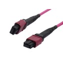 LWL-MTP®-Female patch cable OM4 LowLoss(ELite), 12 fiber, Type B crossed, heather-violet, 10m, Synergy 21, - 201803 - 1