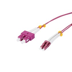 LWL-2-fiber patch cable 10mtr.LC-SC, 50/125um, OM4, AD2mm, flexible anti-kink sleeve, Synergy 21 - 207218 - 1