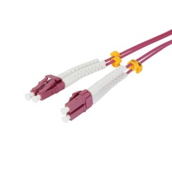 LWL-2-Faser-Patchk. 20mtr.LC-LC, 50/125um,OM4, AD2mm, flexible Knickschutztülle, Synergy 21 - 207228 - 1