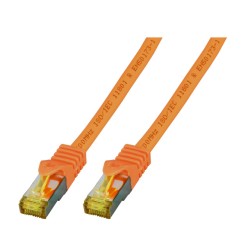 Patchkabel RJ45, CAT6A 500Mhz, 0.15m, orange, S-STP(S/FTP), LSZH, mit Cat.7 Rohkabel, - 206069 - 1