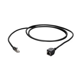 Patchkabel RJ45, CAT6A 500Mhz, 2m, schwarz, S-STP(S/FTP), AWG26, Verlängerung Stecker/Buchse - 208382 - 1