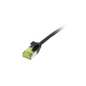 Patchkabel RJ45, CAT6A 500Mhz, 0.25m, schwarz, U/FTP, slimline rund d 3,8mm, TPE/LSZH(Superflex), AWG32, mit CAT7 Rohkabel, Syne