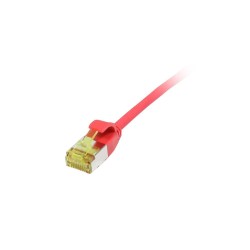 Patchkabel RJ45, CAT6A 500Mhz, 2m, rot, U/FTP, slimline rund d 3,8mm, TPE/LSZH(Superflex), AWG32, mit CAT7 Rohkabel, Synergy 21 