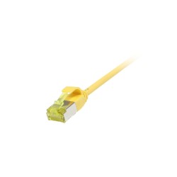 Patchkabel RJ45, CAT6A 500Mhz, 0.15m, gelb, U/FTP, slimline rund d 3,8mm, TPE/LSZH(Superflex), AWG32, mit CAT7 Rohkabel, Synergy