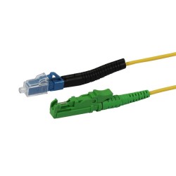 LWL-1-Faser-Patchk. 10mtr.LC-LSH(E2000APC), 9/125u, OS2, G657A2, AD2mm, LC hat flexible Knickschutztülle, Synergy21, - 208173 - 