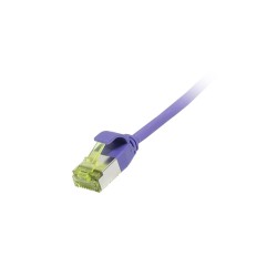 Patchkabel RJ45, CAT6A 500Mhz, 0.25m, lila, U/FTP, slimline rund d 3,8mm, TPE/LSZH(Superflex), AWG32, mit CAT7 Rohkabel, Synergy