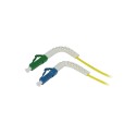 LWL-1-Faser-Patchk. 0.5mtr.LC-LC(APC), 9/125u, OS2, G657A2, AD2mm, flexible Knickschutztülle, - 213297 - 2