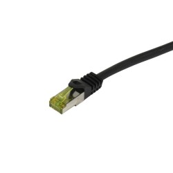 Patchkabel RJ45, CAT6A 500Mhz, 1.5m, schwarz, S-STP(S/FTP), TPE/LSZH Indoor/outdoor (UV/Water/oil/-resistant), AWG26, mit CAT7 R