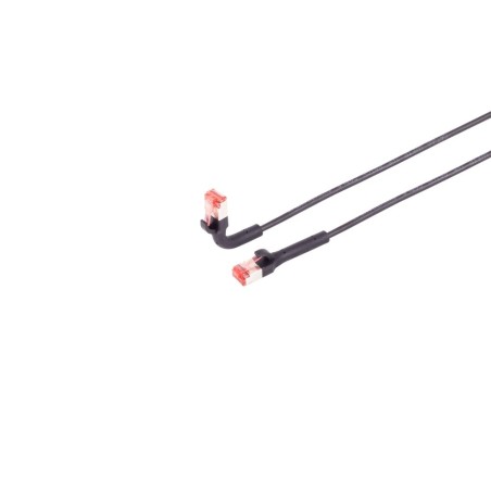 Patchkabel RJ45, CAT6A 500Mhz, 5m, schwarz, U-STP(U/FTP), TPE, biegbare Stecker 90Grade - 222656 - 1