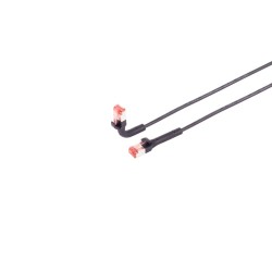 Patchkabel RJ45, CAT6A 500Mhz, 1,5m, schwarz, U-STP(U/FTP), TPE, biegbare Stecker 90Grade - 222659 - 1