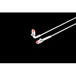 Patchkabel RJ45, CAT6A 500Mhz, 0,25m, weiss, U-STP(U/FTP), TPE, biegbare Stecker 90Grade - 222661 - 1