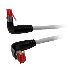 Patchkabel RJ45-gewinkelt, CAT6A, 1000Mhz, 15m Grau, PIMF(S- - 85363 - 1