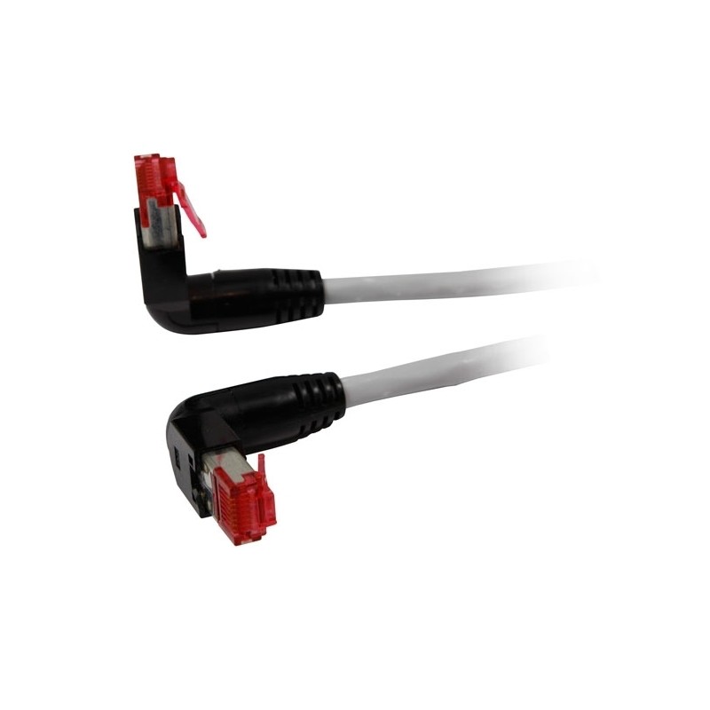 Patchkabel RJ45-gewinkelt, CAT6A, 1000Mhz, 25m Grau, PIMF(S- - 85365 - 1