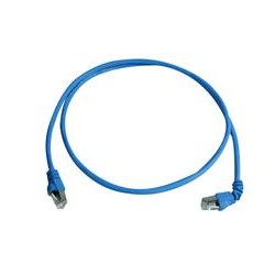 Telegärtner Patchkabel CAT6A, 1x90Grad gedreht, 10m, Blau, 500MHz, S/FTP, Halogenfrei - 96290 - 1